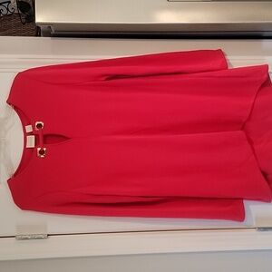 Chico's Red Blouse with Gold Accents